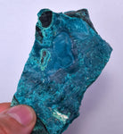 8cm GEM BLUE MALACHITE PERU TRANSLUCENT CHRYSOCOLLA BOTRYOIDAL CRYSTAL UB172