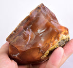 9cms GOLDEN AGATE CHALCEDONY ? BANDED ROUGH CHOCOLATE TRANSLUCENT PERU AB220