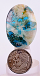 36.5cts  GEM SILICA CHRYSOCOLLA SCENIC LILY MINE PERU CABOCHON PENDANT BB318