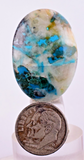 36.5cts  GEM SILICA CHRYSOCOLLA SCENIC LILY MINE PERU CABOCHON PENDANT BB318