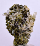 3.8cms EPIDOTE QUARTZ CRYSTALS PERU CLUSTER COLLECTOR GREEN COLOR MINERAL CB145
