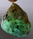GEM BLUE OPAL SCENIC PERU TUMBLED PENDANT BLACK NECKLACE SEASCAPE JEWELRY JB14