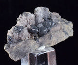 3.9cms ACANTHITE QUARTZ CRYSTALS MINERAL SPECIMEN PERU COLLECTOR HB3