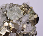 6.2cms PYRITE CUBIC FLUORITE QUARTZ PERU SHINY CRYSTALS MINERAL COLLECTOR MB142