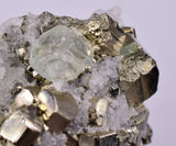6.2cms PYRITE CUBIC FLUORITE QUARTZ PERU SHINY CRYSTALS MINERAL COLLECTOR MB142