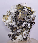 10.5cms GEM PYRITE APATITE SCHEELITE (?) SPHALERITE QUARTZ PERU CRYSTALS MB129