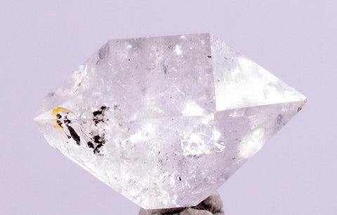 1.5cms HERKIMER DIAMOND ANTHRAXOLITE CRYSTALS MINERAL SPECIMEN PERU QB22