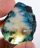 26grs GEM SILICA CHRYSOCOLLA SCENIC PERU CHALCEDONY COPPER MINERALS ROUGH SB189