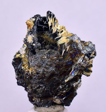 3.1cms GOLDEN RUTILE HEMATITE SPRAY NEEDLES CRYSTALS TITANIUM BAHIA BRAZIL  XB16