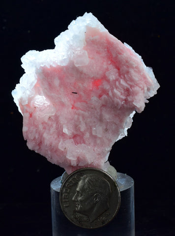 5.1cms RHODOCHROSITE CALCITE CRYSTALS HUANZALA PERU PINK CRYSTALS RB397