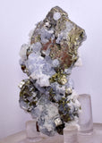 6.1cm  BLUE DOLOMITE SELLAITE CRYSTALS CHALCOPYRITE QUARTZ CALCITE PERU GB30