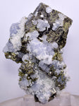 6.1cm  BLUE DOLOMITE SELLAITE CRYSTALS CHALCOPYRITE QUARTZ CALCITE PERU GB30