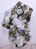 6.1cm  BLUE DOLOMITE SELLAITE CRYSTALS CHALCOPYRITE QUARTZ CALCITE PERU GB30