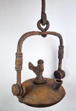 19.5cm MINI VERY SMALL LENTICULAR MINERS LAMP TUNNEL RARE LANTERN IRON CAST NB03