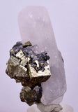 5.5 cms CALCITE TWIN QUARTZ PYRITE DICKITE PERU HUANZALA AB125