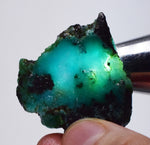 18.7grs GEM SILICA CHRYSOCOLLA  PERU CHALCEDONY QUARTZ BLUE ROUGH FACET SB63