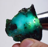 18.7grs GEM SILICA CHRYSOCOLLA  PERU CHALCEDONY QUARTZ BLUE ROUGH FACET SB63