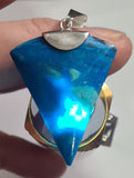 3.8cms BLUE OPAL SCENIC CABOCHON SILVER 950 PERU SEASCAPE PENDANT JEWELRY BB154