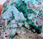 9cm GEM BROCHANTITE CHRYSOCOLLA MALACHITE DRUZY QUARTZ DIOPTASE ? CHILE ZB27
