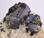 12cms GALENA QUARTZ PYRITE CRYSTAL CUBIC PERU MINERAL SPECIMEN  GB37