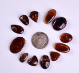 LOT 12 FIRE AGATE CABOCHONS NATURAL MEXICO MULTI COLOR GEMSTONE JEWELRY BB320