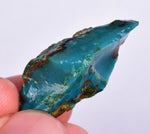 5.5grs GEM SILICA CHRYSOCOLLA LILY MINE PERU CHALCEDONY QUARTZ BLUE ROUGH SB156