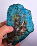 545 Grams  BLUE CHRYSOCOLLA SILICIFICATED ROUGH PERU SCENIC CB174