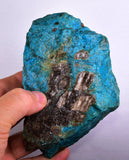 545 Grams  BLUE CHRYSOCOLLA SILICIFICATED ROUGH PERU SCENIC CB174