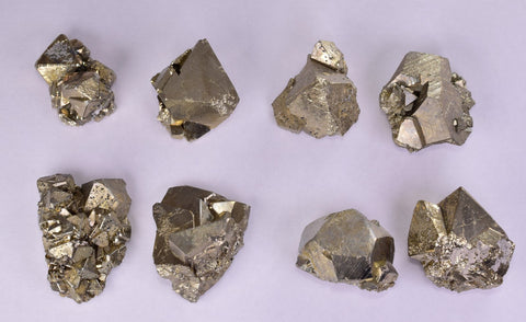 LOT 8  PYRITE OCTAHEDRAL PERU SHINY CRYSTALS MINERAL SPECIMEN COLLECTOR MB147