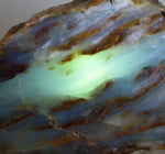 1.6Kg 31cm BLUE OPAL PERU SLAB SCENIC SEASCAPE SCULPTURE ROUGH LANDSCAPE OB152