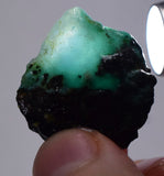 9.3grs GEM SILICA CHRYSOCOLLA  PERU CHALCEDONY QUARTZ BLUE ROUGH FACET SB64