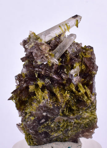 3.6cms PREMIUM EPIDOTE AXINITE QUARTZ CRYSTALS PERU AESTHETIC COLLECTOR CB137