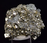 5.4cms PYRITE CUBIC FLUORITE PERU SHINY CRYSTALS MINERAL COLLECTOR MB133