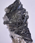 12cms STIBNITE QUARTZ CRYSTAL PERU MINERAL SPECIMEN COLLECTOR MB117