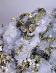 14cm BLUE DOLOMITE SELLAITE CRYSTALS CHALCOPYRITE QUARTZ CALCITE PERU GB35
