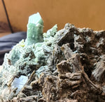 19cms EPIDOTE QUARTZ CRYSTALS PERU CLUSTER COLLECTOR GREEN COLOR MINERAL CB92