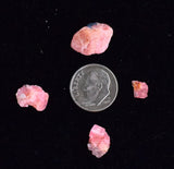 LOT 4 GEM RHODOCHROSITE CRYSTALS PERU MINERAL SPECIMEN COLLECTOR RB273