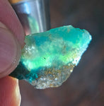 4grs GEM SILICA CHRYSOCOLLA LILY MINE PERU CHALCEDONY QUARTZ BLUE ROUGH SB155