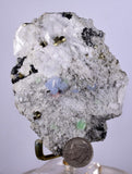 8.8ms  GREEN BLUE FLUORITE PYRITE CRYSTAL PERU HUANZALA MINE SHINY KB18