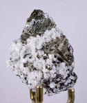 5.7cms PYRITE CUBIC QUARTZ CALCITE PERU SHINY CRYSTALS MINERAL COLLECTOR MB24