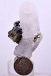 5.5 cms CALCITE TWIN QUARTZ PYRITE DICKITE PERU HUANZALA AB125