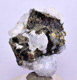 3.3cm  BLUE DOLOMITE SELLAITE CRYSTALS CHALCOPYRITE QUARTZ CALCITE PERU GB32