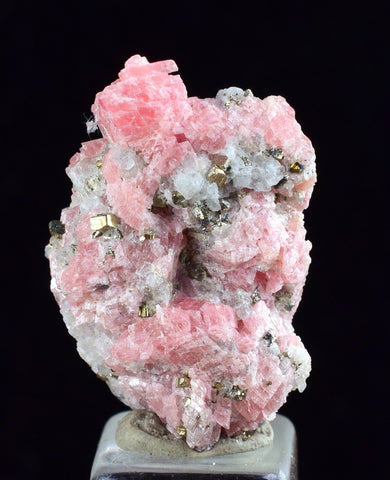 2.3cms RHODOCHROSITE FLUORITE PYRITE CRYSTAL RHOMBOHEDRAL SUPER MINIATURE RB305