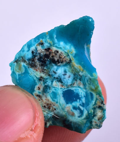 13carats GEM SILICA CHRYSOCOLLA CHALCEDONY PERU HIGH YIELD NEW FIND ROUGH SB161