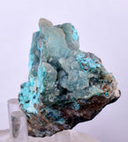 7.4cms DRUZY CHRYSOCOLLA QUARTZ PERU COPPER MINERAL SPECIMEN COLLECTOR DB70