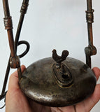57cm  LENTICULAR MINERS LAMP TUNNEL RARE LANTERN IRON CAST NB07