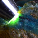 1.4kg GEM BLUE OPAL PERU ROUGH SCENIC SEASCAPE MINERAL SPECIMEN OB53