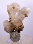 7.5cms CALCITE WITH QUARTZ CRYSTALS PERU SHINY MINERAL SPECIMEN COLLECTOR GB07