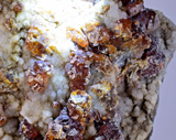 14cms GEM SPHALERITE RUBY BLEND ON QUARTZ PYRITE CRYSTALS PERU MB141