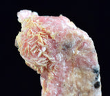 3.4cms RHODOCHROSITE ROSETTE QUARTZ SPHALERITE PERU PINK CRYSTALS NEEDLES  RB328